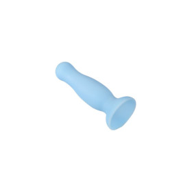 Plug anal ventouse bleu pastel taille M 